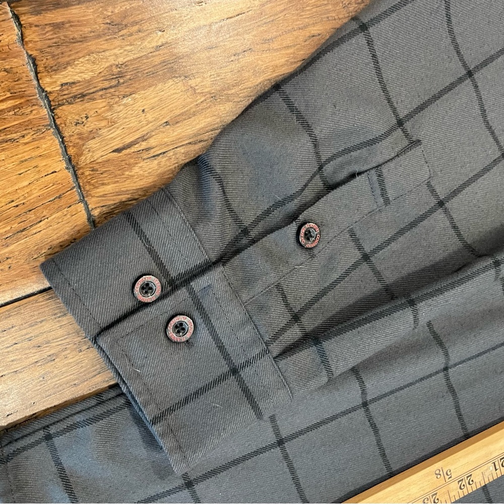 DIXXON Flannel Company “The Lafayette”, Long Sleeve Gray Plaid Button-up Shirt - Picture 5 of 9